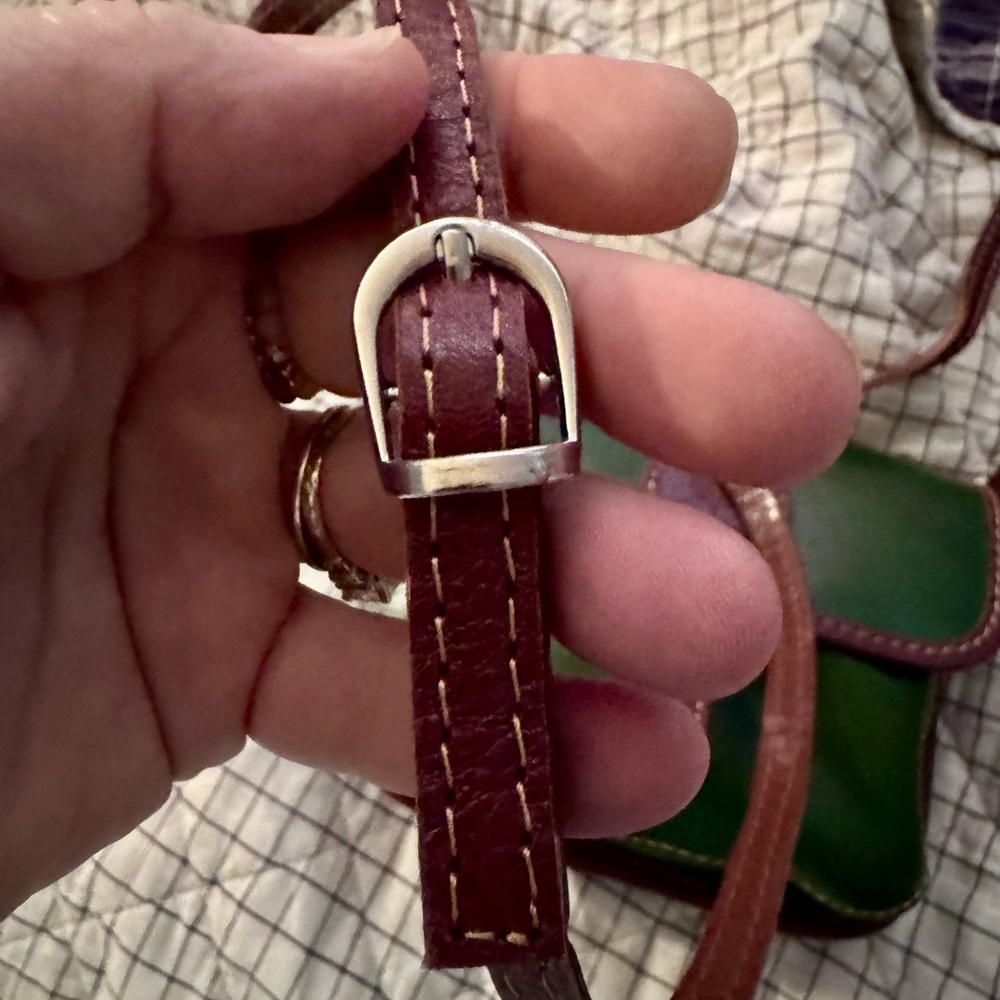 Vera Pelle Green and Brown Leather Crossbody Bag - - Picture 4 of 8